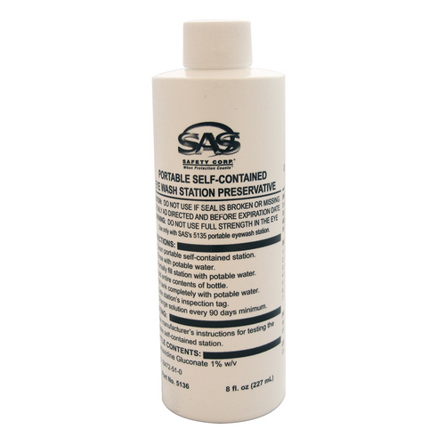 SAS Safety 4 oz. Preservative Bottle for Eyewash Station (Ea) SAS Safety 4 oz. Preservative Bottle for Eyewash Station (Ea)