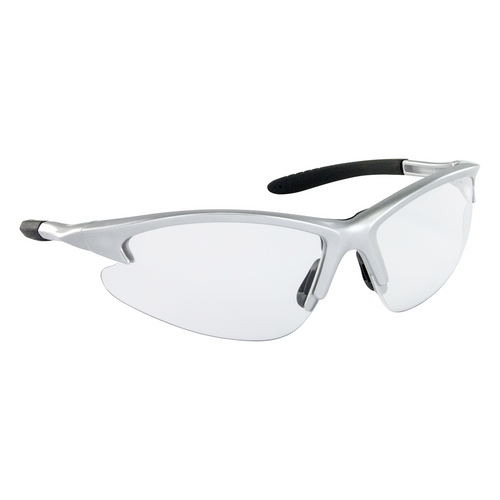 SAS Safety DB2 Safe Glasses w/ Silver Frame and Clear Lens in Polybag