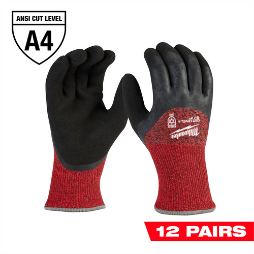 Milwaukee Tool 12-Pack Cut Level 4 Winter Dipped Gloves - S
