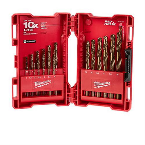 Milwaukee Tool RED HELIX Cobalt Metric Drill Bit Set ‐ 19PC Milwaukee Tool RED HELIX Cobalt Metric Drill Bit Set ‐ 19PC