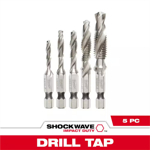 Milwaukee Tool 5 Pc SHOCKWAVE Impact Metric Drill and Tap Bit Set