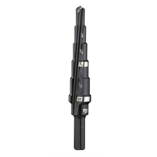 Milwaukee Tool #2 Step Drill Bit, 3/16" - 1/2" by 1/16" Milwaukee Tool #2 Step Drill Bit, 3/16" - 1/2" by 1/16"