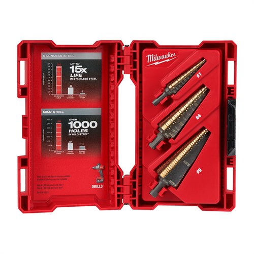 Milwaukee Tool Cobalt Step Bit Kit (3PC) Milwaukee Tool Cobalt Step Bit Kit (3PC)