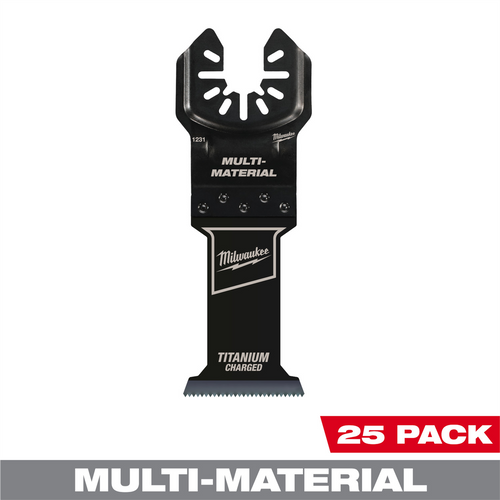 Milwaukee Tool MILWAUKEE&reg; OPEN-LOK 1-3/8" TITANIUM CHARGED Bi-Metal Multi-Material Multi-Tool Blades 25PK