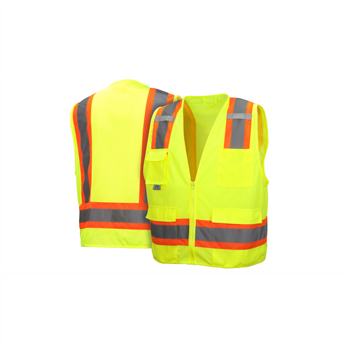 Pyramex Pyramex Safety - Safety Vest - Hi-Vis Lime - Size 4X Large