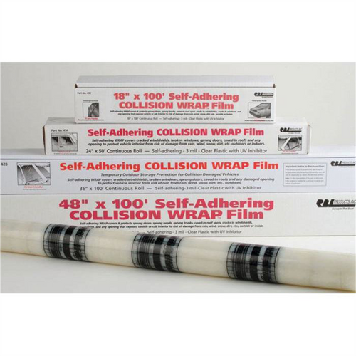 COLLISION WRAP 24" X 50' 3 MIL CLEAR PLASTIC FILM COLLISION WRAP 24" X 50' 3 MIL CLEAR PLASTIC FILM
