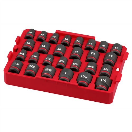 Milwaukee Tool SHOCKWAVE Impact Duty Socket 1/2” Dr 27PC SAE TRAY Set Milwaukee Tool SHOCKWAVE Impact Duty Socket 1/2” Dr 27PC SAE TRAY Set