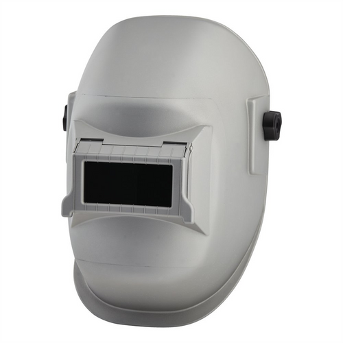 Sellstrom Welding Helmet - Passive - Nylon - Lift Front  - 2-inch x 4.25-inch Viewing Area - Shade 10 - Ratcheting Headgear - Silver - 290 Series