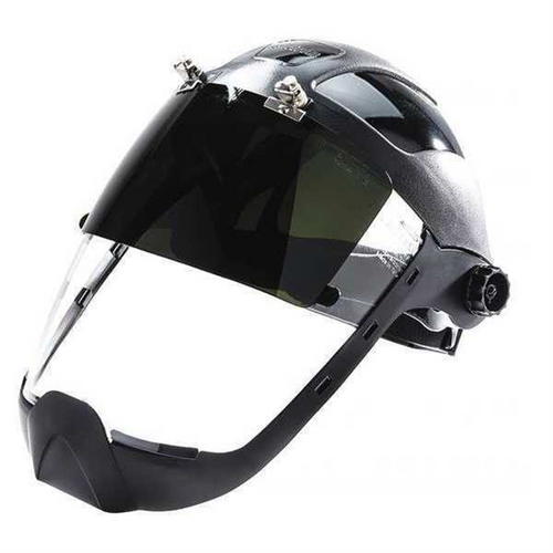 Sellstrom Sellstrom - Face Shield - DP4 Series - 9" x 12.125" x 0.060" Window - Clear AF with Shade 5 IR Flip Visor - Ratcheting Headgear - with Chin Guard