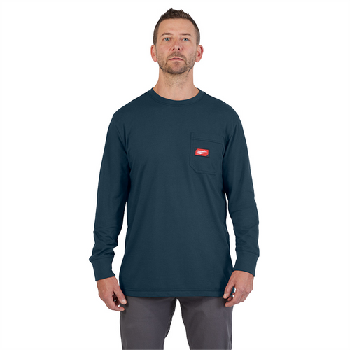 Milwaukee Tool GRIDIRON Pocket T-Shirt - Long Sleeve Blue 2X Milwaukee Tool GRIDIRON Pocket T-Shirt - Long Sleeve Blue 2X