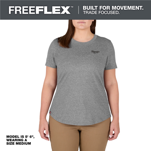 Milwaukee Tool Women's FREEFLEX Hybrid Tee - Short Sleeve -  Gray - XS