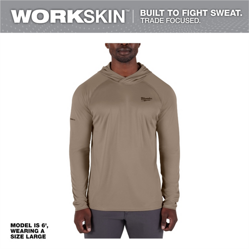 Milwaukee Tool WORKSKIN Hooded Sun Shirt - SANDSTONE S