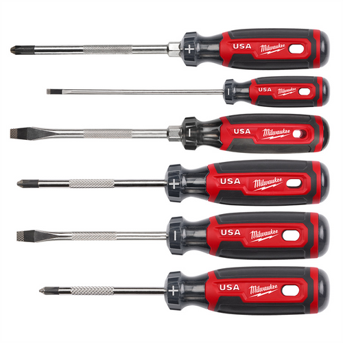 Milwaukee Tool 6PC Cushion Grip Screwdriver Set (USA) Milwaukee Tool 6PC Cushion Grip Screwdriver Set (USA)