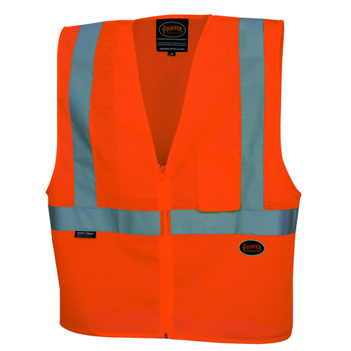 Pioneer Pioneer - Zip-Up Safety Vest - Hi-Vis Hi-Vis Orange - Size 2XL