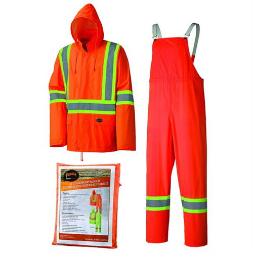 Pioneer Pioneer - Lightweight Hi-Vis Safety Rainsuit - Hi-Viz Orange - Size Medium
