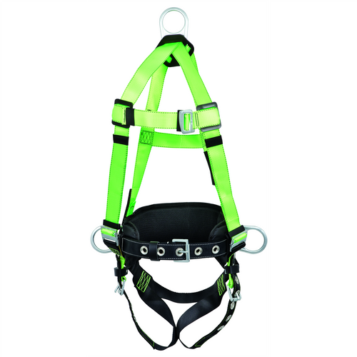 PeakWorks PeakWorks - Contractor Harness with Positioning Belt - Grommeted Leg Straps - 3D - Class AP - Size L