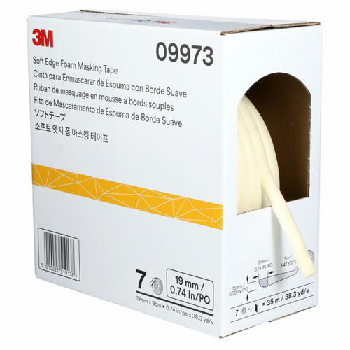 3M Soft Edge Foam Masking Tape, White, 19 mm x 35 m, 09973