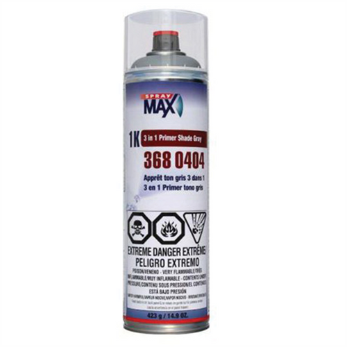SprayMax 3680404 3 in 1 Primer, 500 mL Aerosol Can, Matte Gray, 5.4 to 8.1 sq-ft Coverage