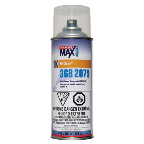 SprayMax FillClean 3682079 Series E Waterborne Basecoat, 5.5 oz Aerosol Can, Clear