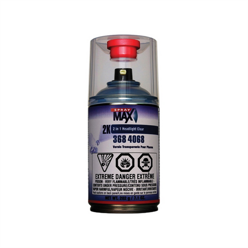 SprayMax 3684068 2K 2-in-1 Clear Coat, 250 mL, Gloss, 58% Solids Content
