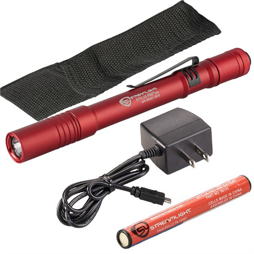 Streamlight Stylus Pro USB LED 350 Lumen Penlight with 120V AC Charge Cord - Red Streamlight Stylus Pro USB LED 350 Lumen Penlight with 120V AC Charge Cord - Red