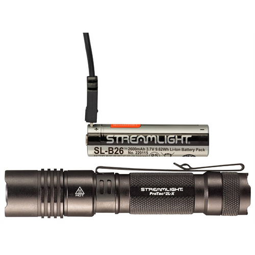 Streamlight 500 Lumen ProTac 2L-X USB Flashlight - Includes SL-B26 battery pack, USB cord and holster - Box Streamlight 500 Lumen ProTac 2L-X USB Flashlight - Includes SL-B26 battery pack, USB cord and holster - Box