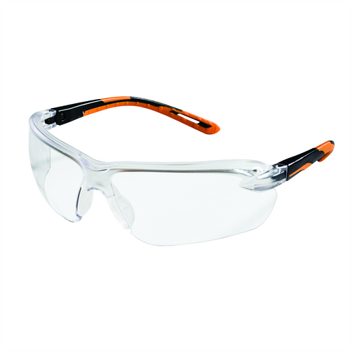 Sellstrom Sellstrom - Safety Glasses - XM310 Series - Clear Lens - Black/Orange Frame - Hard Coated