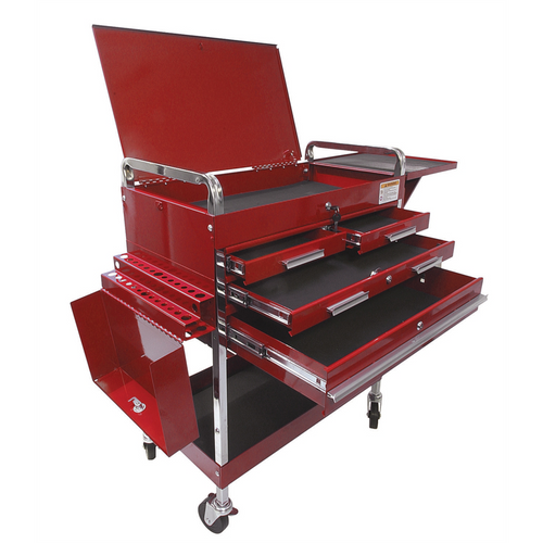 SUNEX Deluxe Service Cart w/ Locking Top, 4