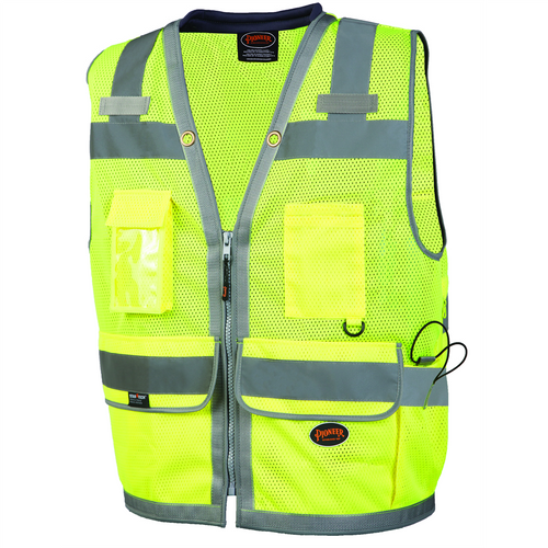 Pioneer Pioneer - Mesh Surveyor Vest with Padded Collar - Hi-Vis Yellow/Green- Size 3XL