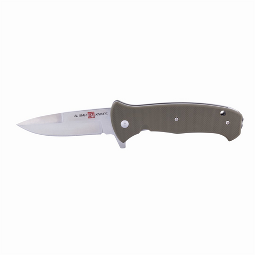 SUNEX AL Mar SERE 2020 OD Green Assisted Open Liner Lock D2 3.6 Inch Satin Finish Plain Edge Talon Blade with G10 Handle Tactical Folding Knive - Olive Drab Green