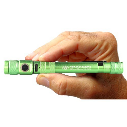 Maxxeon WorkStar 366 Rechargeable LED Zoom Penlight/Inspection Light USB-C, Green