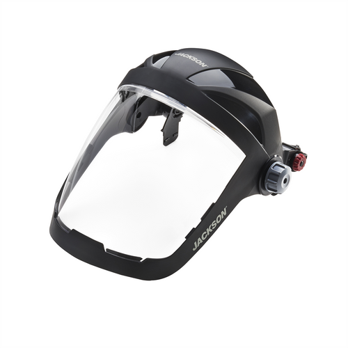 Jackson Safety Jackson Safety - Face Shield - QUAD 500 Premium Multi-Purpose Series - 9' x 12.125' x 0.060" Window - Clear AF - Hard Hat Interchange System (HHIS) for mounting on slotted hard hats Jackson Safety Jackson Safety - Face Shield - QUAD 500 Premium Multi-Purpose Series - 9' x 12.125' x 0.060" Window - Clear AF - Hard Hat Interchange System (HHIS) for mounting on slotted hard hats