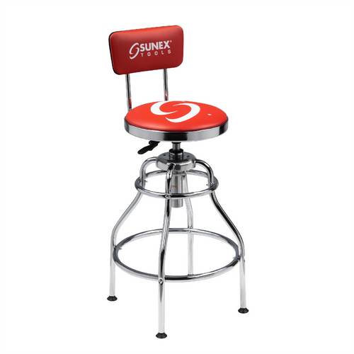 SUNEX HYDRAULIC SHOP STOOL CHROME)