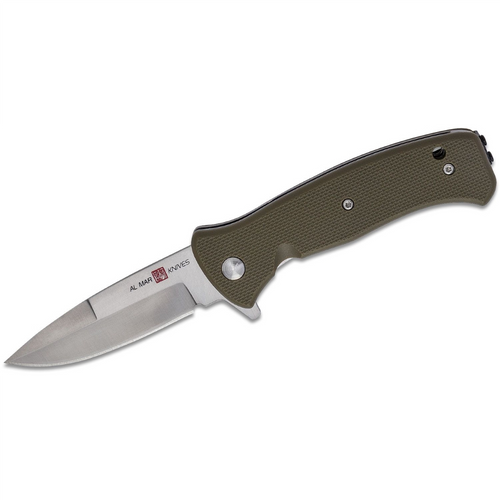 SUNEX AL Mar SERE 2020 OD Green Assisted Open Liner Lock D2 3 Inch Satin Finish Plain Edge Talon Blade with G10 Handle Tactical Folding Knive - Olive Drab Green