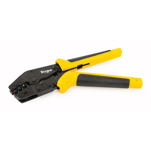 TITAN Offset Fixed Jaw Ratcheting Terminal Crimper