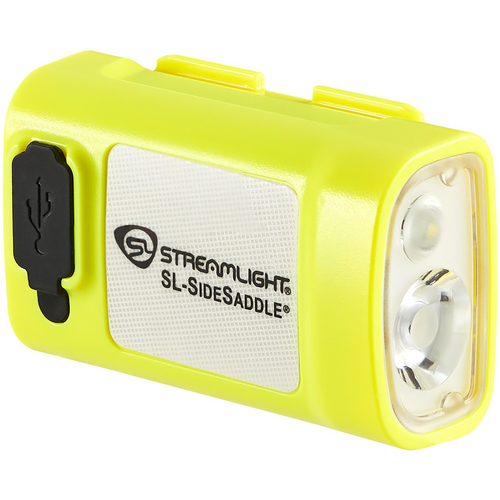 Streamlight SL-SideSaddle USB Hard Hat and Helmet Light - Includes polymer battery, USB-C cord and (1) hat mount - Yellow