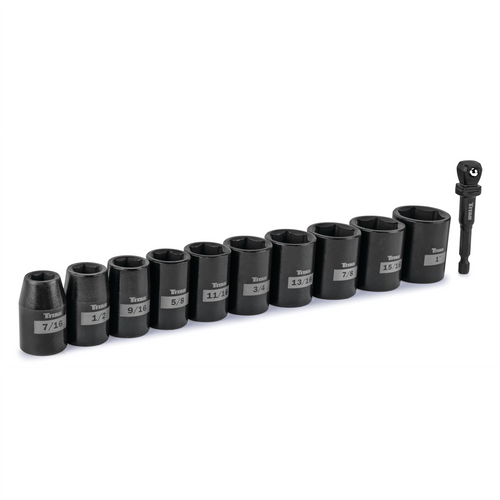 Titan 11 Piece 1/2 Inch Drive 6 Point SAE Standard Impact Socket Set