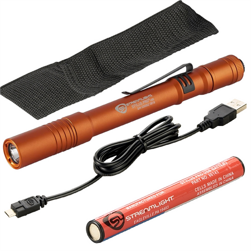 Streamlight Stylus Pro USB LED 350 Lumen Penlight with USB Charge Cord - Color Orange Streamlight Stylus Pro USB LED 350 Lumen Penlight with USB Charge Cord - Color Orange