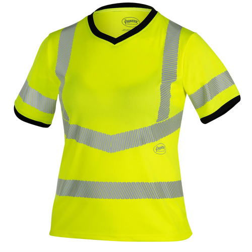 Surewerx Short Sleeve Safety T-Shirt - Women's - Color: Hi-Vis Yellow - ANSI/ISEA 107-2020 Class 3 Type R - Size: 2XL