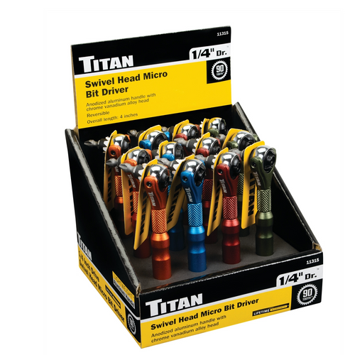 TITAN 1/4 Inch Drive Micro Bit Driver Counter Display