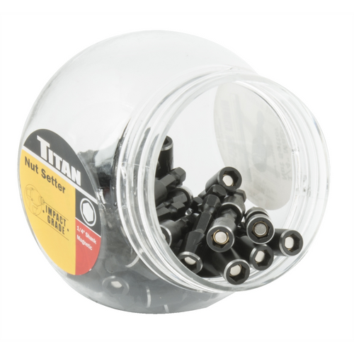 TITAN 50PC 1/4" Magnetic Nut Setter Display