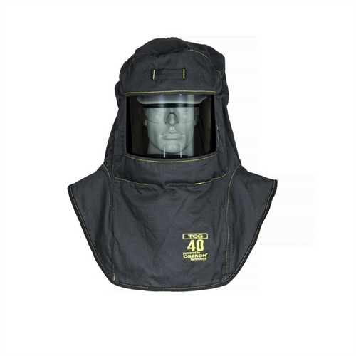 Oberon Hood with Hard Cap - Arc Flash - 40 Cal TCG&trade; - Color: Black - Window: True Color Grey (TCG&trade;)