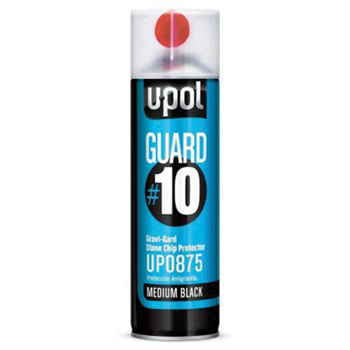 U Pol Products Guard #10 UP0875 Gravi-Gard Stone Chip Protector, 450 mL Aerosol Can, Black, Textured, 43 sq-ft/Unit Coverage