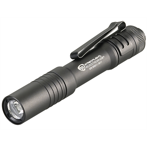 Streamlight 250 Lumen MicroStream USB Penlight - Includes Micro-USB cord and lanyard - Clam - Black Streamlight 250 Lumen MicroStream USB Penlight - Includes Micro-USB cord and lanyard - Clam - Black