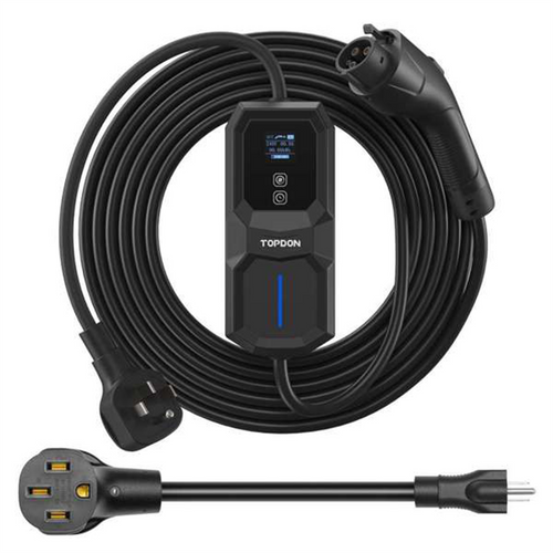 Topdon PulseQ AC Portable 32A Level 2 Portable EV Charger 32A, NEMA14-50P w/5-15P Adaptor