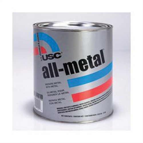 US Chemical All-Metal 14060 Specialty Body Filler, 1 qt Can, Metallic Silver, Paste/Gel