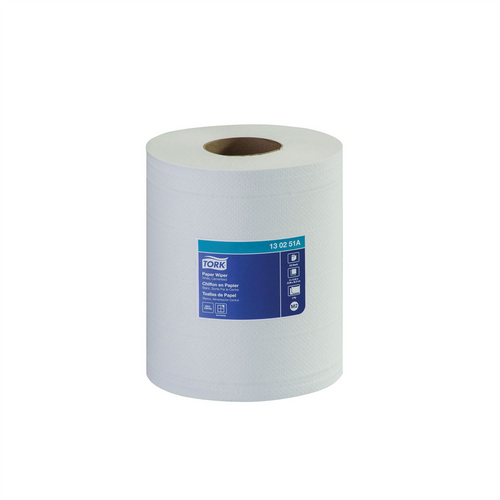 Tork Molnlycke 130251A Centerfeed Paper Wiper, 7.7 in Dia x 419.79 ft L x 9 in W, 325, White, Centerfeed, 2 Plys