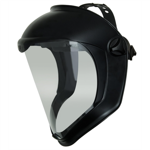 Uvex Honeywell Safety Products Usa Uvex Bionic Face Shield with Clear Polycarbonate Visor and Anti-Fog/Hard Coat, Black Matte