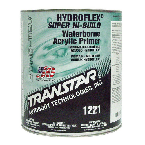 Transtar Autobody Products Hydroflex 1225 Super High-Build Waterborne Flexible Primer, 1 gal Round Can, Satin Black