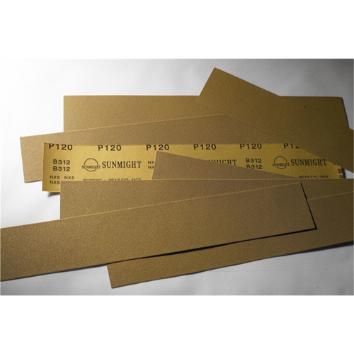 Sunmight USA Corporation Gold 05206 Open Coated File Sheet, 2-3/4 in W x 16-1/2 in L, P80 Grit, PSA Attachment